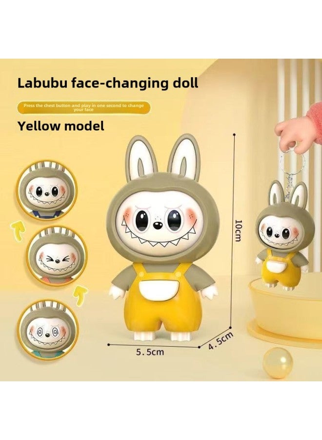 Which Face-changing Doll Magic Child's Expression Decompression Toy Online Red Explosions Creative Funny Hand-made Doll Pendant-Colour:Yellow-labu Bu - Image 1