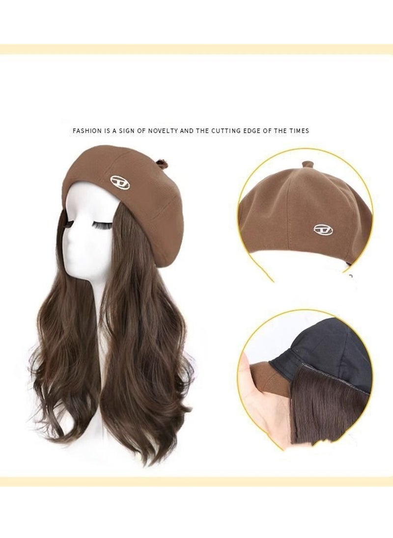 Wig hat curly hair one piece slightly curly cosplay wig costumes dress up wig  - Image 3