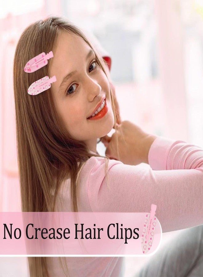 AMCAMI 6PCS Valentine's Day Hair Clips for Women,Pink Heart No Crease Hair Clips,Non-Slip Snap Clips for Styling, Makeup & Gifts - Image 3