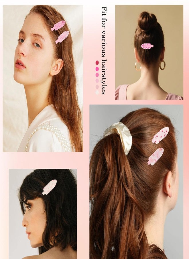 AMCAMI 6PCS Valentine's Day Hair Clips for Women,Pink Heart No Crease Hair Clips,Non-Slip Snap Clips for Styling, Makeup & Gifts - Image 5