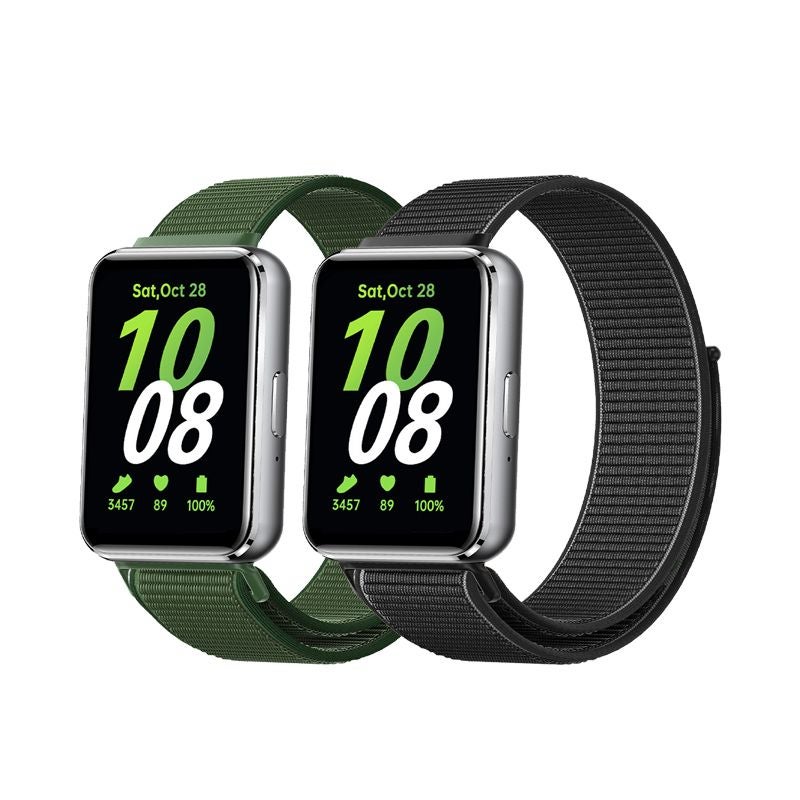 2 PCS Nylon Wristband For Samsung Galaxy Fit 3, Suitable For Men And Women, With Velcro Closure And Quick Adjustment, Loop Watch Strap, Sports Replacement Band For Samsung Galaxy Fit 3 Sm-R390