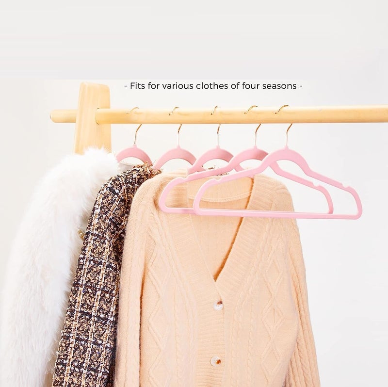 Revwd Velvet Hangers 40 Pack - Non-Slip Clothes Hangers Pink Suit Hangers with 360 Degree Rotatable Hook - Heavy Duty Coat Hanger - Pants Hanger (Pink, 40) - Image 2