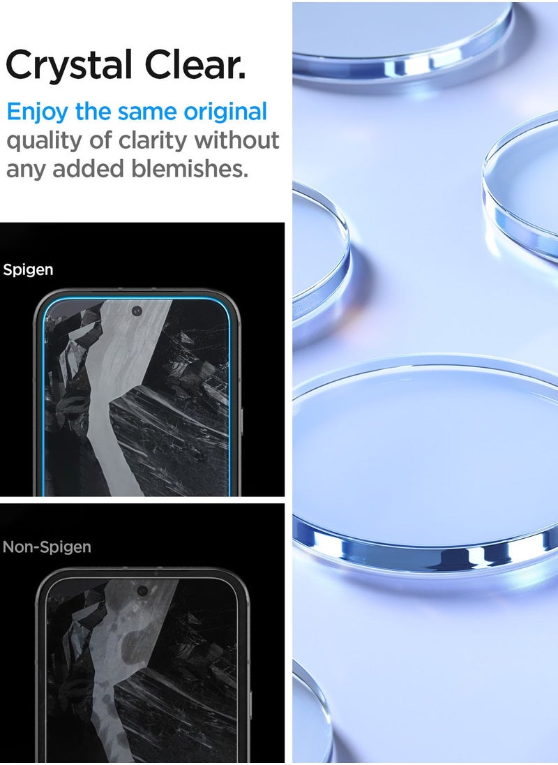 Spigen - GLAStR Align Master Google Pixel 8a Screen Protector Premium Tempered Glass Case Friendly [2 Pack] - Image 1