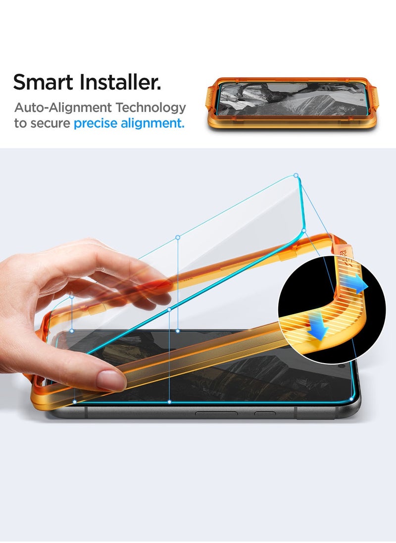 Spigen - GLAStR Align Master Google Pixel 8a Screen Protector Premium Tempered Glass Case Friendly [2 Pack] - Image 1