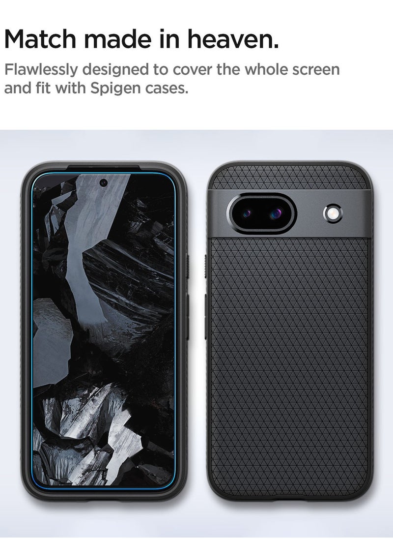 Spigen - GLAStR Align Master Google Pixel 8a Screen Protector Premium Tempered Glass Case Friendly [2 Pack] - Image 1