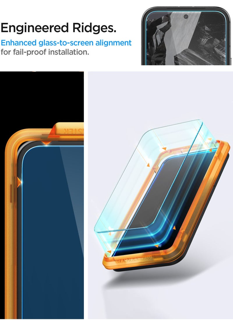 Spigen - GLAStR Align Master Google Pixel 8a Screen Protector Premium Tempered Glass Case Friendly [2 Pack] - Image 1