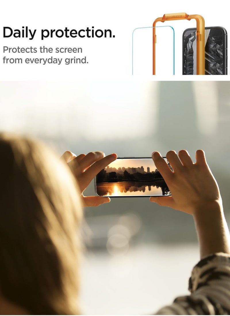 Spigen - GLAStR Align Master Google Pixel 8a Screen Protector Premium Tempered Glass Case Friendly [2 Pack] - Image 1