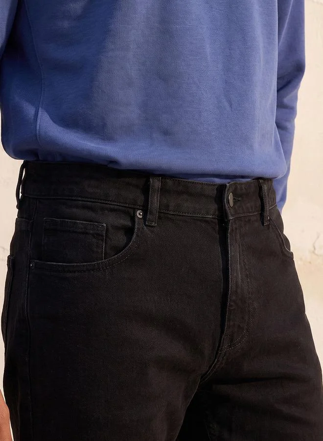 Splash FAV BLACK Denim Straight Fit Jeans for Men | Best Price UAE