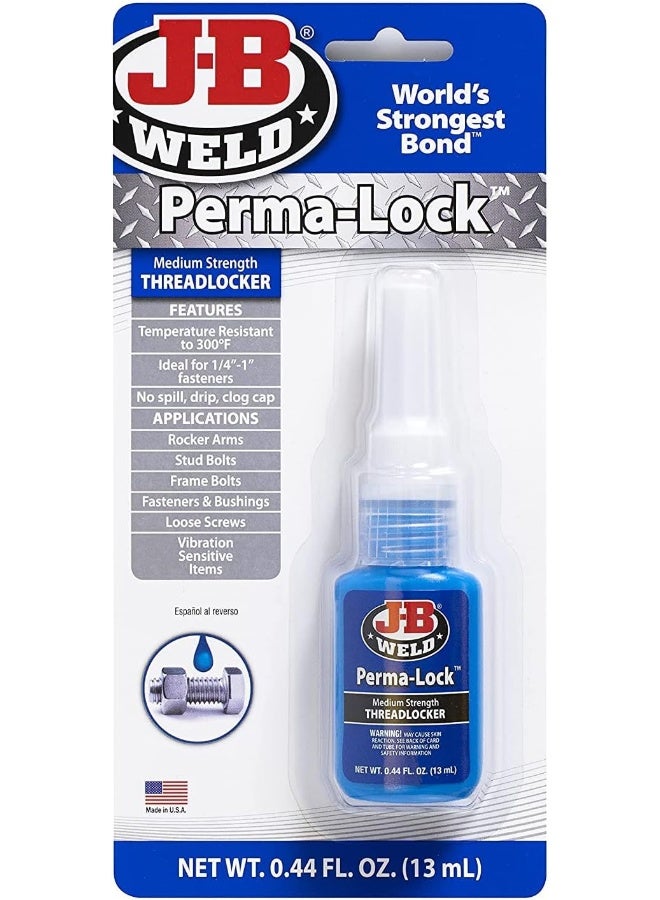 J-B WELD 24213 Perma-Lock Medium Strength Threadlocker - Blue - 13 Ml - Image 1