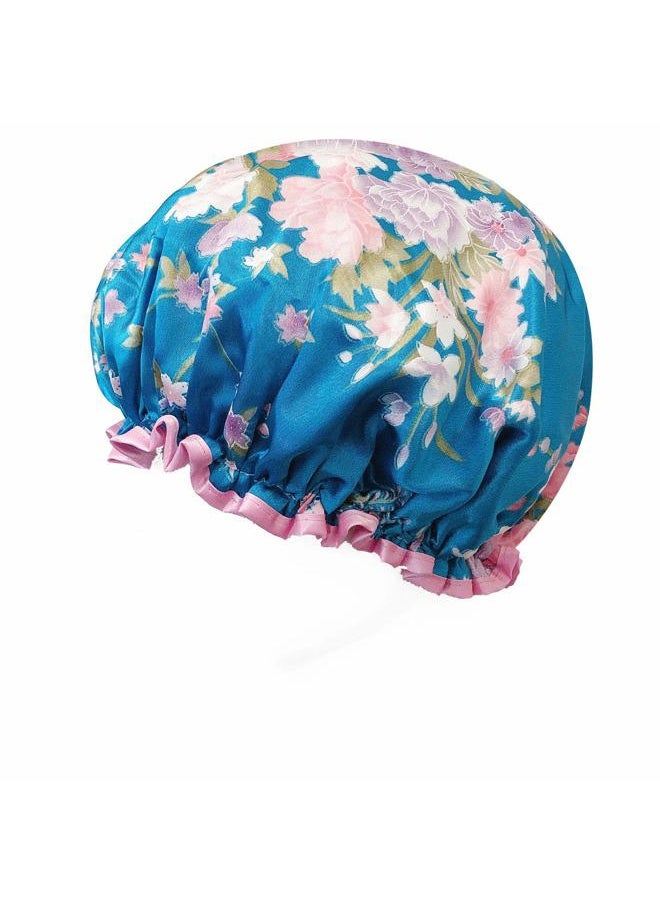 allydrew Wild Side Reusable Women's Waterproof Shower Caps for Long Hair, Carnations  - Image 3