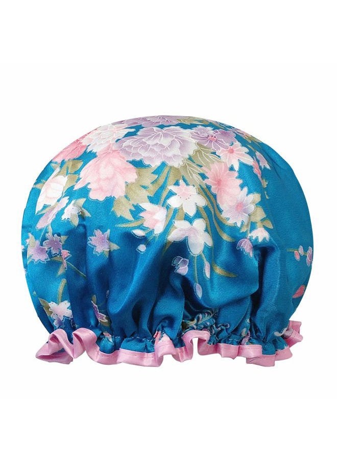 allydrew Wild Side Reusable Women's Waterproof Shower Caps for Long Hair, Carnations  - Image 1