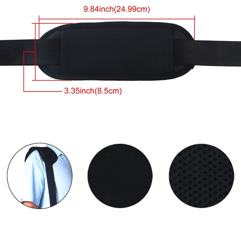 BOMKEE حزام كتف حقيبة BOMKEE 59" بديل عالمي قابل للتعديل مع خطافات دوارة معدنية لحقيبة للكمبيوتر المحمول، الكاميرا، حقيبة دفل، الرياضة، السفر، حقائب المراسلة/حقيبة عبر الجسم (أسود) - Image 4