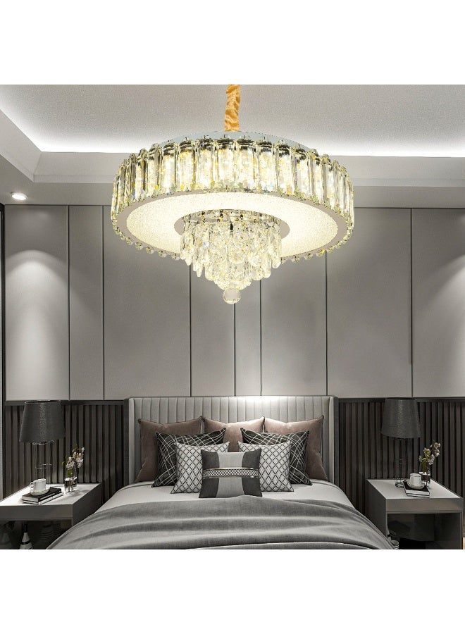 Hummer Beautiful Silver Chandelier – 3 Light Modes – 50 cm Diameter - Image 1