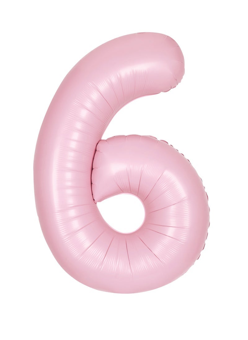 Unique 34" Matte lovely pink number 6 foil balloon - Image 1