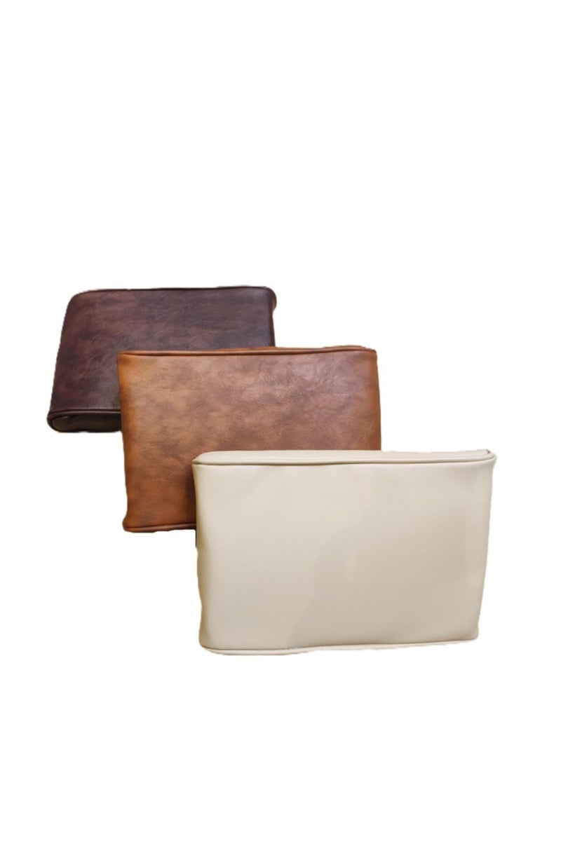 Luxury Quilted Leather Car Armrest Cushion – PU Leather Center Console Pad with Memory Foam, Non-Slip Design, and Universal Fit for Cars, SUVs, and Trucks (Solid Brown) - Image 5