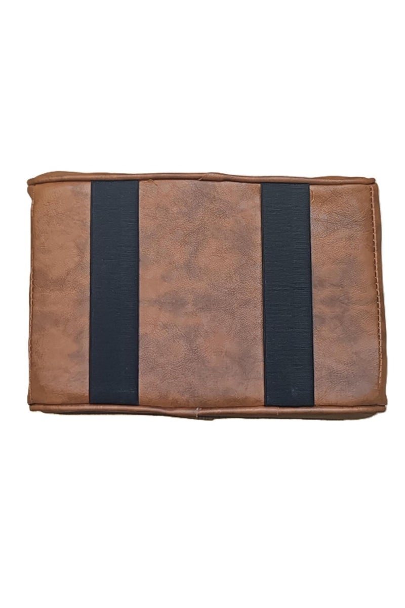 Luxury Quilted Leather Car Armrest Cushion – PU Leather Center Console Pad with Memory Foam, Non-Slip Design, and Universal Fit for Cars, SUVs, and Trucks (Solid Brown) - Image 2