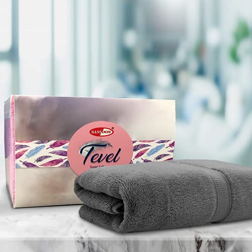 Sassoon Tevel 100% Cotton 1 Piece Women Bath Towel, 700 GSM (60X120cm, Cloud Burst) Super Soft Zero Twist Absorbent, Soft Material, Towel for Daily Use - Image 1