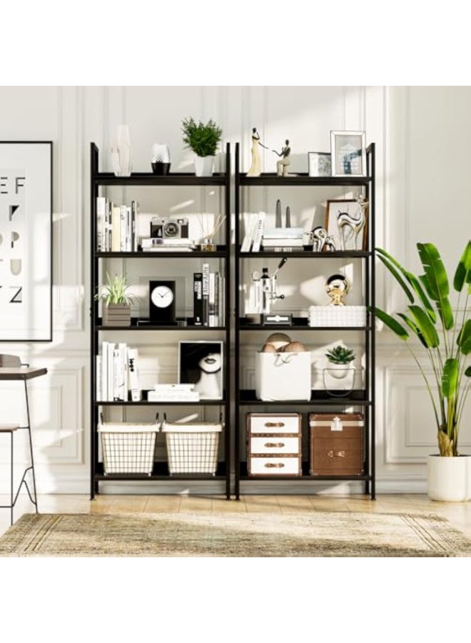 ACPLAY 5 Tier Bookshelf with Metal Frame, Free Standing Bookcase Storage Shelving Unit, Wood Display Storage Rack for Living Room, Bedroom and Home Office - Image 5