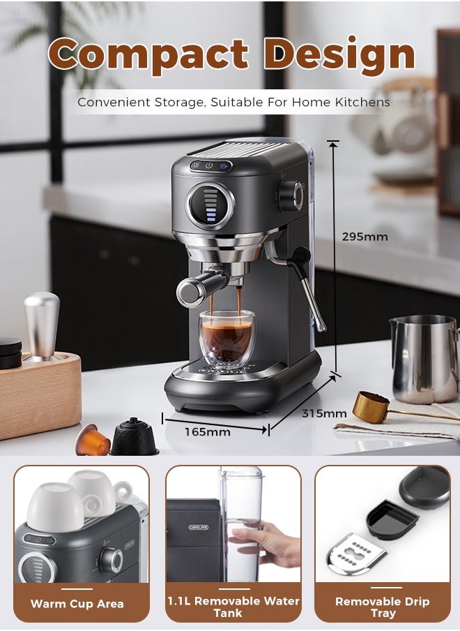 Cafelffe - 4 In 1 Espresso Machine Hot Cold Coffee Machine For Nespresso Dolce Gusto ESE Pods And Ground Coffee For Household Hotel And Office 1.1L - Image 1