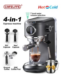 Cafelffe 4 In 1 Espresso Machine Hot Cold Coffee Machine For Nespresso Dolce Gusto ESE Pods And Ground Coffee For Household Hotel And Office 1.1L  - Image 1