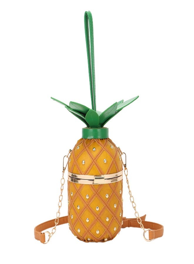Lanpet Pineapple-Shaped Crossbody Bag for Women PU Leather Rivets Chain Strap Shoulder Bag Tote Handbags - Image 1
