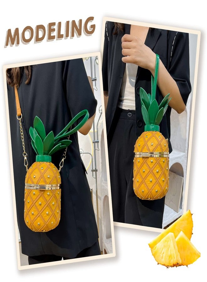 Lanpet Pineapple-Shaped Crossbody Bag for Women PU Leather Rivets Chain Strap Shoulder Bag Tote Handbags - Image 5