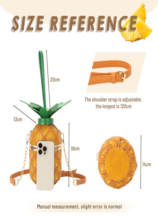 Lanpet Pineapple-Shaped Crossbody Bag for Women PU Leather Rivets Chain Strap Shoulder Bag Tote Handbags - Image 3