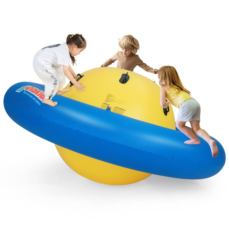 OLAKIDS 8FT Inflatable Dome Rocker Bouncer Outdoor Kids Giant Roll and Play Seesaw Rocker with 6 Secure Handles Max Weight 250 LBS - Image 3