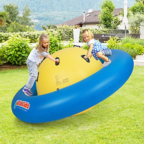 OLAKIDS 8FT Inflatable Dome Rocker Bouncer Outdoor Kids Giant Roll and Play Seesaw Rocker with 6 Secure Handles Max Weight 250 LBS - Image 5