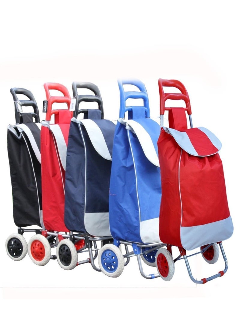 DubaiGallery 1Pcs Random Color Unique Heavy Duty Shopping Trolley Bag with Wheels for Vegetables Grocery - Image 1