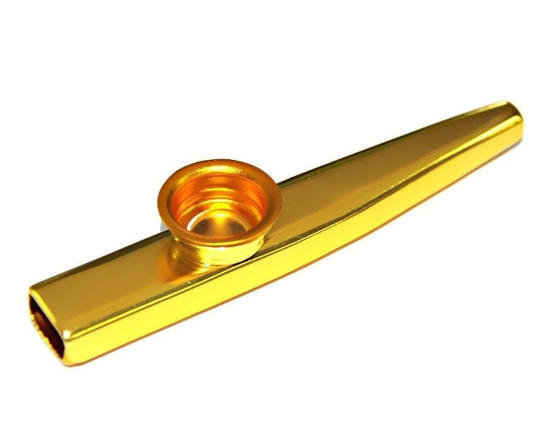 Flare Aluminium Alloy Metal Kazoo – Golden | Lightweight Portable Mouth Kazoo with 5 Extra Diaphragms for Kids, Beginners & Music Lovers | Woodwind Musical Instrument Gift - Image 1