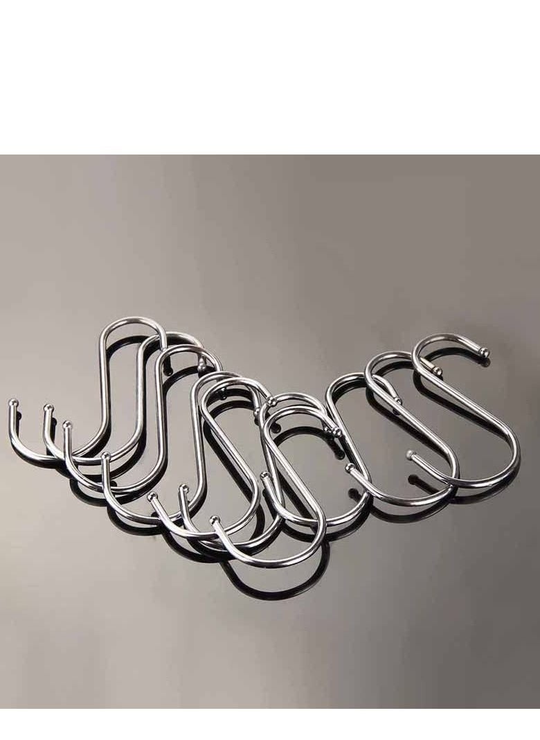 Cool Baby - Stainless Steel S Hook 10 Pack Pot Hanger Round Polished Metal Chef Kitchen Tools L - Image 1