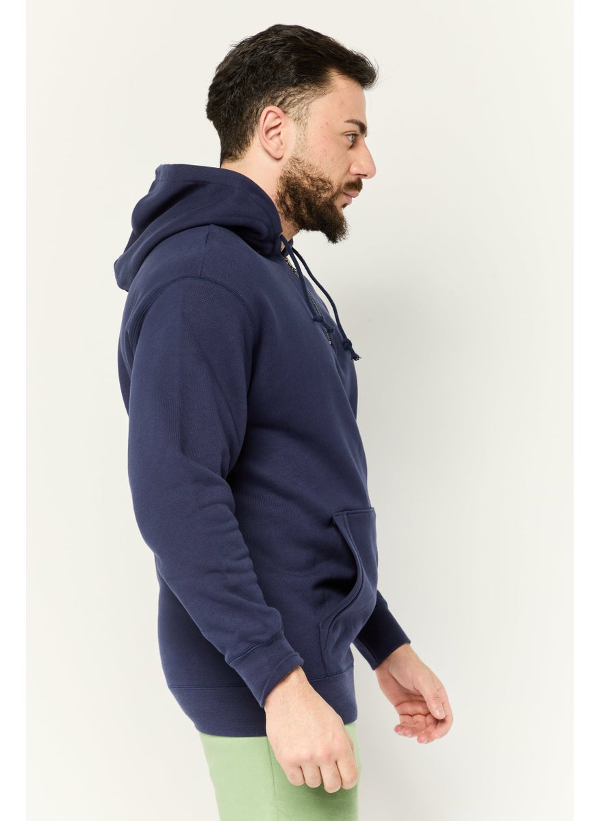 PUMA Men Sportswear Fit Long Sleeve Outdoor Hooded Sweatshirt, Navy  - Image 3
