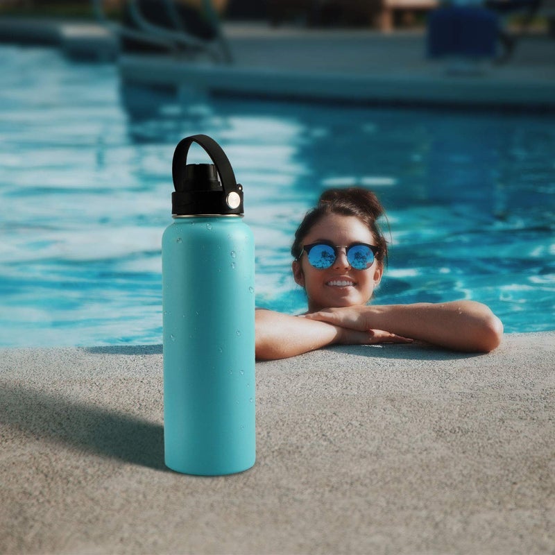 WishDirect Wide Mouth Twist Lid with Flexible Handle Compatible with Hydro Flask 12/16/18/20/32/40/64 Oz, Fits Simple Modern, Takeya, Iron Flask and Most Wide Mouth Water Bottles (Black, 2 Pack) - Image 5