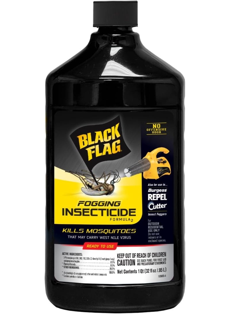 Black Flag 32 oz. Fogging Insecticide Ready-To-Use Controls Mosquitoes, Biting Flies and Flying Insects in Lawns, Patios and Gardens, 190255, 32 ounce