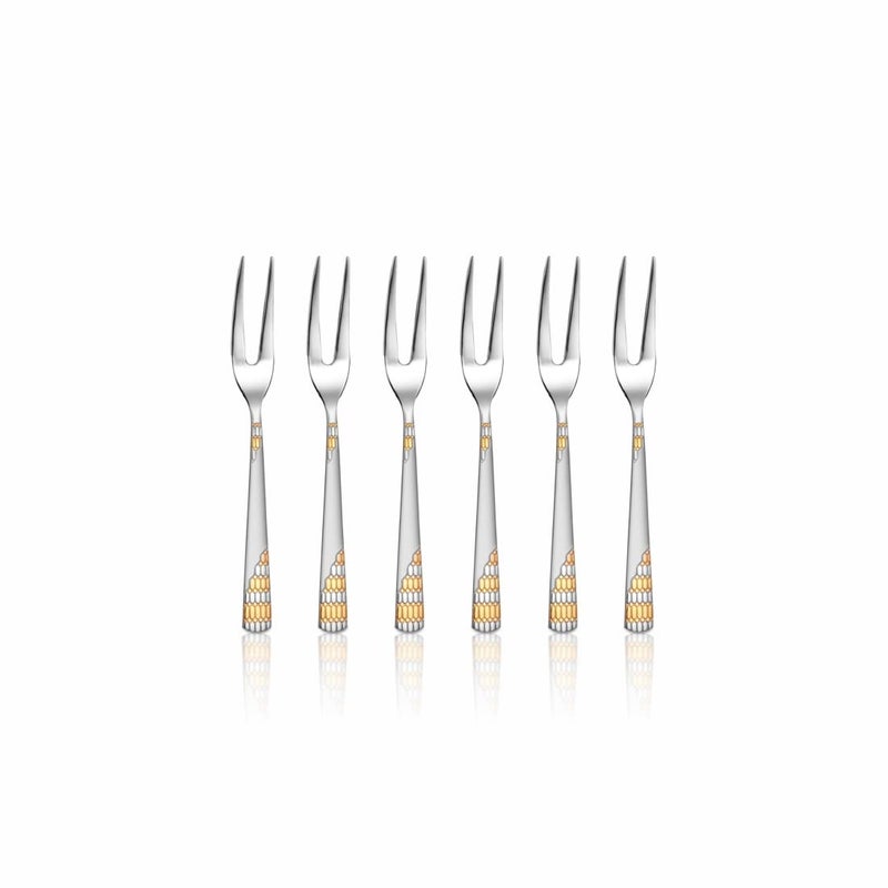 Shri & Sam Shri Sam Stainless Steel Lavish Fruit Fork6 Pieces - Image 1