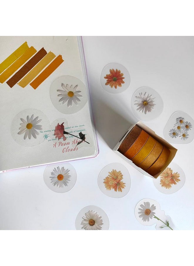 Etncy Life Washi Tape Set 5 Rolls Decorative Writable Washi Craft For Diy Scrapbooking Craft Gift Wrapping Tapes (Autumn)  - Image 5