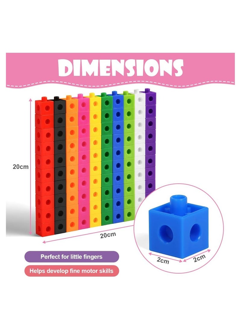 100 قطعة من مكعبات الرياضيات مع 10 ألوان، مكعبات ربط، تعلم الرياضيات في السنوات الأولى، مكعبات العد السحرية، مجموعة مكعبات العد للمدرسة والمنزل - 2 سم - pzsku/ZA3FFC9C5315F13B78423Z/45/_/1739707218/85a2c569-9387-4642-8644-fc8f1f1267dd