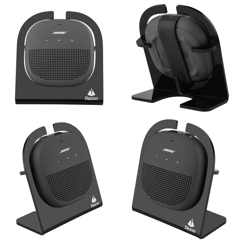 TXEsign Desktop Stand for Bose SoundLink Micro Portable Speaker, 1 Pack Acrylic Speaker Holder Shop Display Stand Table Holder Anti-Slip Base Stand (Black) - Image 5