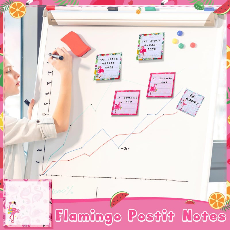 Handepo 12 Pack Flamingo Sticky Notes Bulk Small to Do List Funny Cute Animals Notepad Supplies for Office School Gifts, 600 Sheets in Total - Image 4
