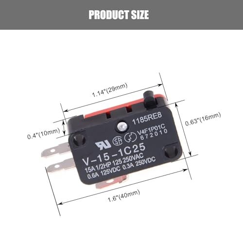 RuoFeng 10Pcs 125V250V 15A Cherry Micro Limit Switch SPDT Snap Action Button for Microwave Oven Door Arcade V151C25 - Image 3