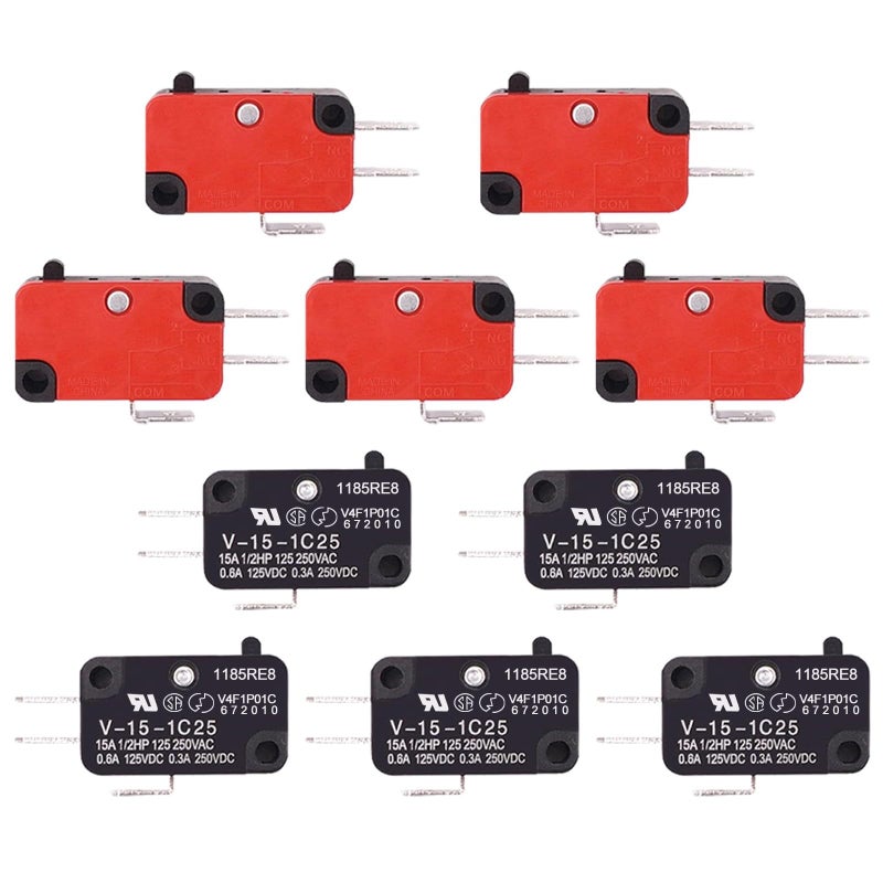 RuoFeng 10Pcs 125V250V 15A Cherry Micro Limit Switch SPDT Snap Action Button for Microwave Oven Door Arcade V151C25 - Image 2