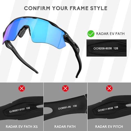 Betterun 5 Pieces Polarized Replacement Lenses for Oakley Radar EV Path OO9208 Sunglasses, Anti-Scratch and Impact Resistant - Image 2