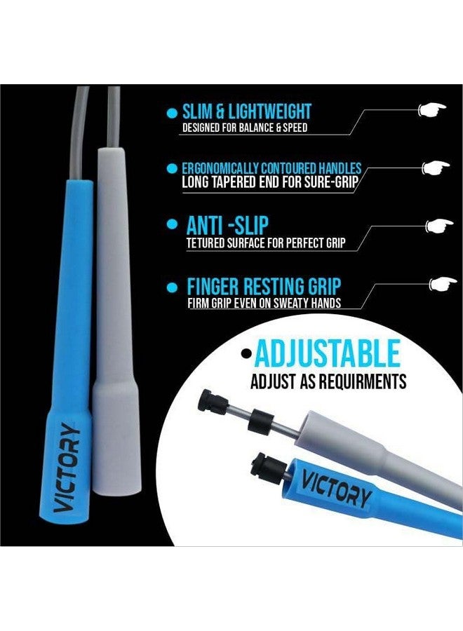 VICTORY Adjustable Skipping Rope for Men and Women for Kids Jumping Rope for Exercise, Gym Fitnes Freestyle Skipping Rope (Blue),Rubber - Image 2