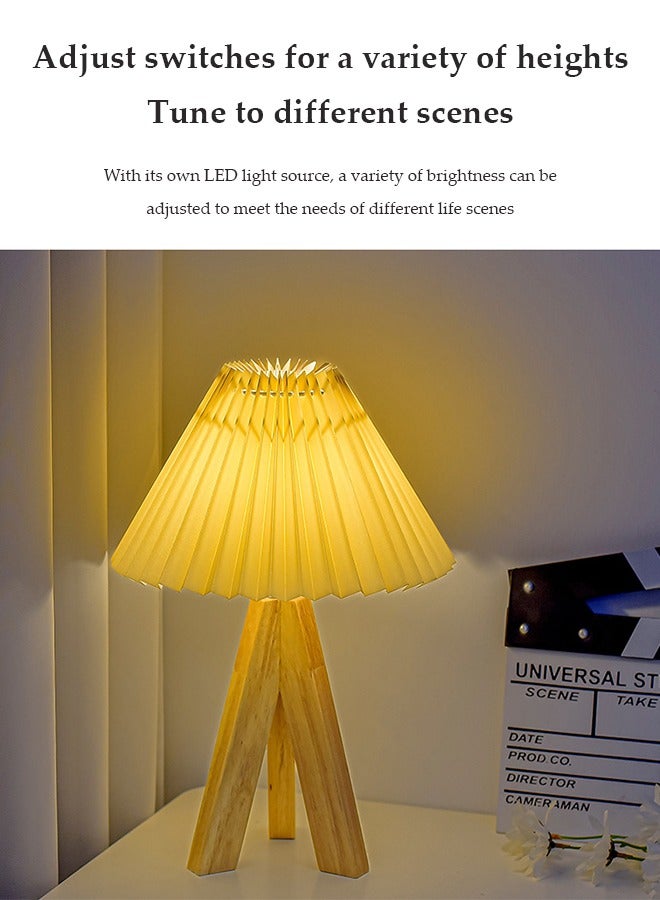 DUNISO Bedside table lamp, USB fabric bedroom lamp, LED desk lamp reading lamp, three color multi-level adjustable, with three legged base, suitable for living room, study, bedroom and office - Image 4