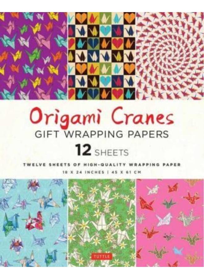 Origami Cranes Gift Wrapping Papers - 12 sheets : 18 x 24 inch (45 x 61 cm) Wrapping Paper 