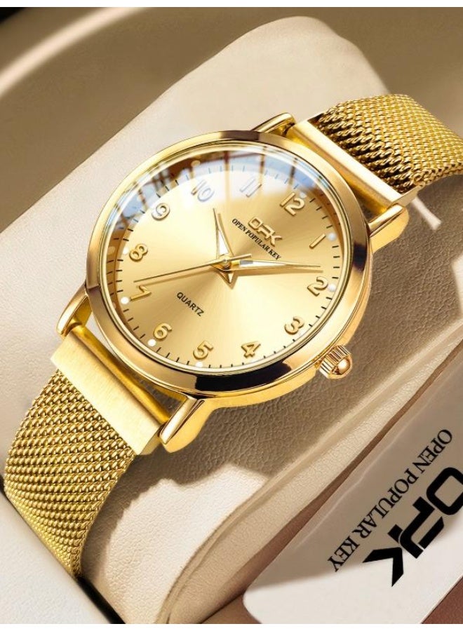 OPK Watches for Ladies Waterproof Luminous Date Women Watches Analog Quartz Mesh Ladies Watches Classic Dress Wrist Watch - Image 1