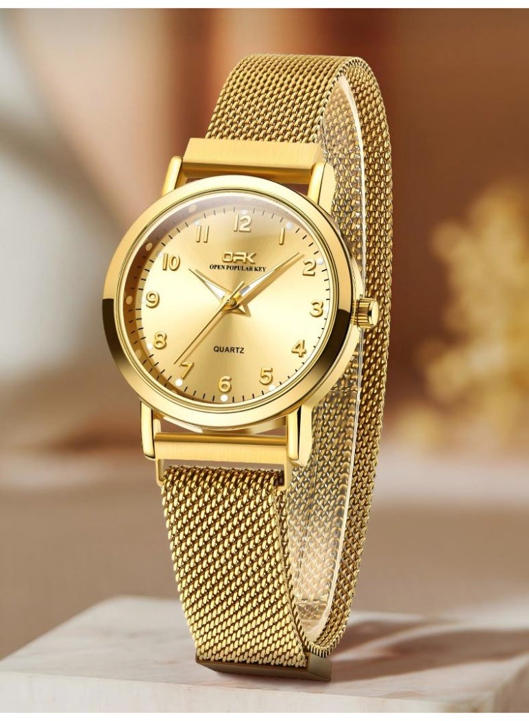 OPK Watches for Ladies Waterproof Luminous Date Women Watches Analog Quartz Mesh Ladies Watches Classic Dress Wrist Watch - Image 2