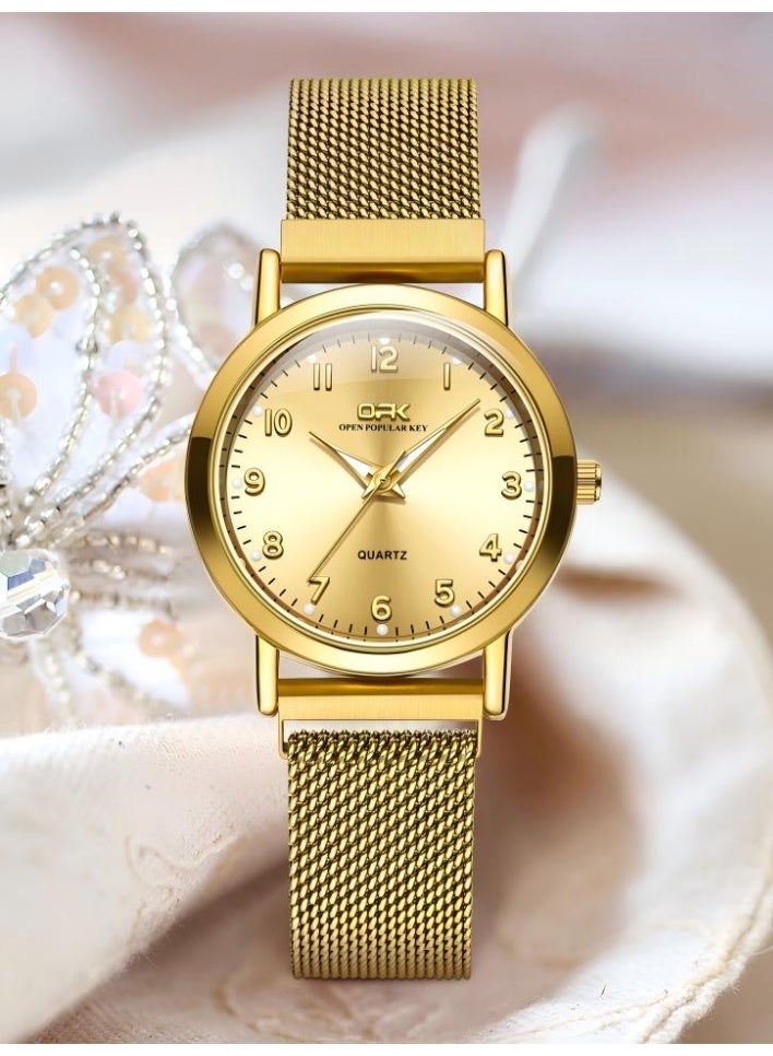 OPK Watches for Ladies Waterproof Luminous Date Women Watches Analog Quartz Mesh Ladies Watches Classic Dress Wrist Watch - Image 5