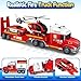 spring flower SpringFlower Toddler Boys Toys 3 4 5 Large Fire Truck Toys with Lights Sounds Truck Car with Racing Car and Helicopter Semi Vehicle Brithday for 3 4 5 6 7 Boys Girls - Image 4
